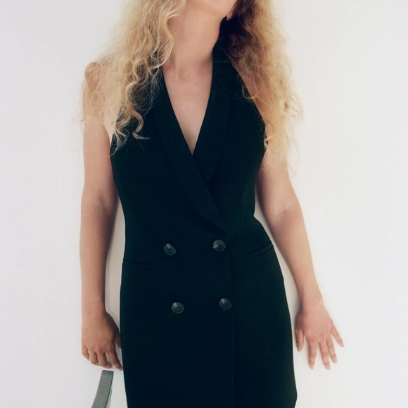 Zara NWT | Open Back Black Halter Vest - Picture 1 of 3